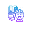 Chat bubbles with user icon